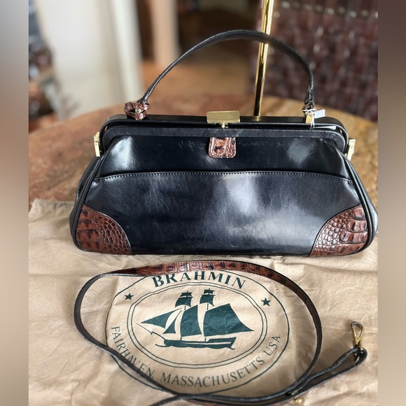 Brahmin Black and Brown Vintage Bag - Picture 1 of 11